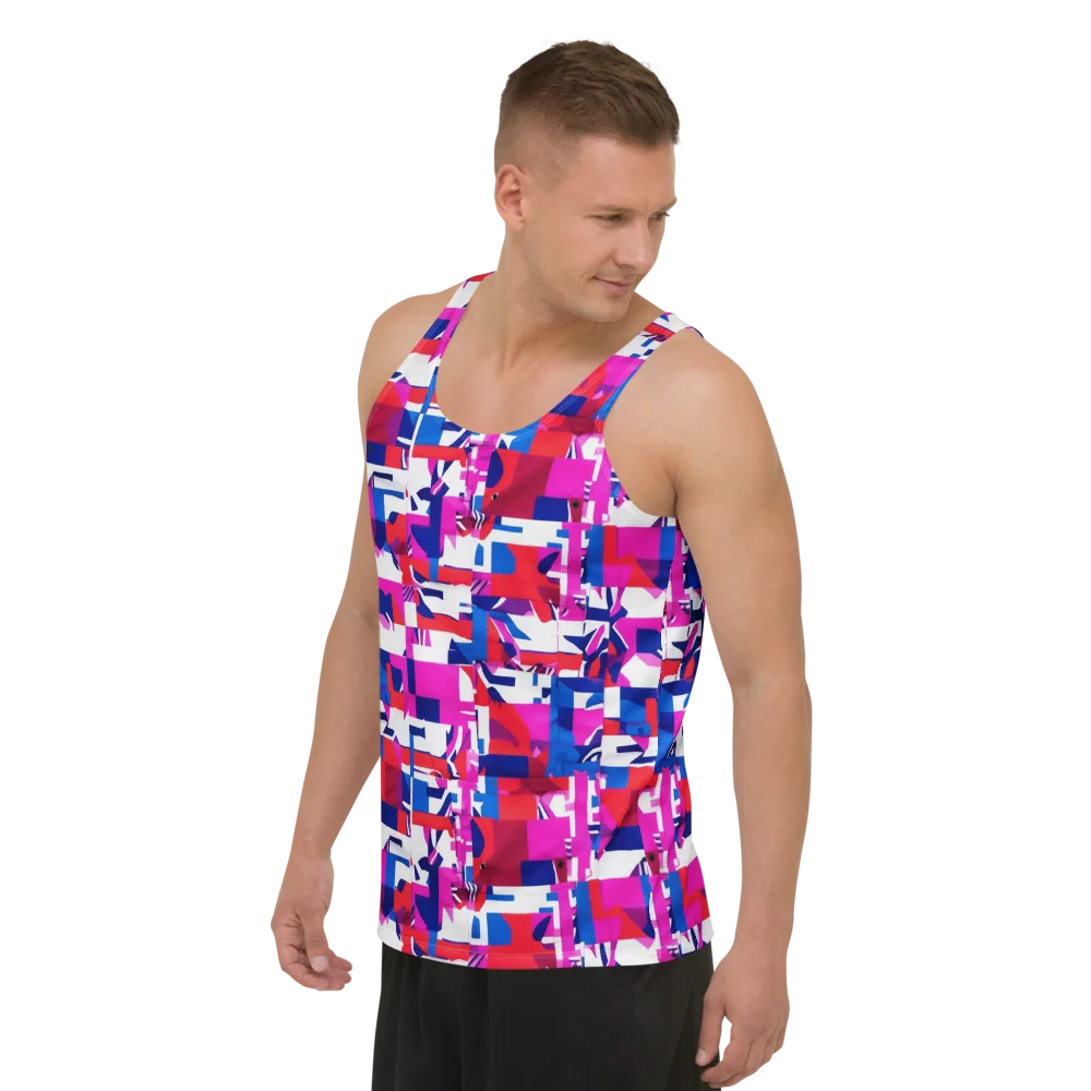 Hot Pink Geometry on Men's Tank Top — Left Front