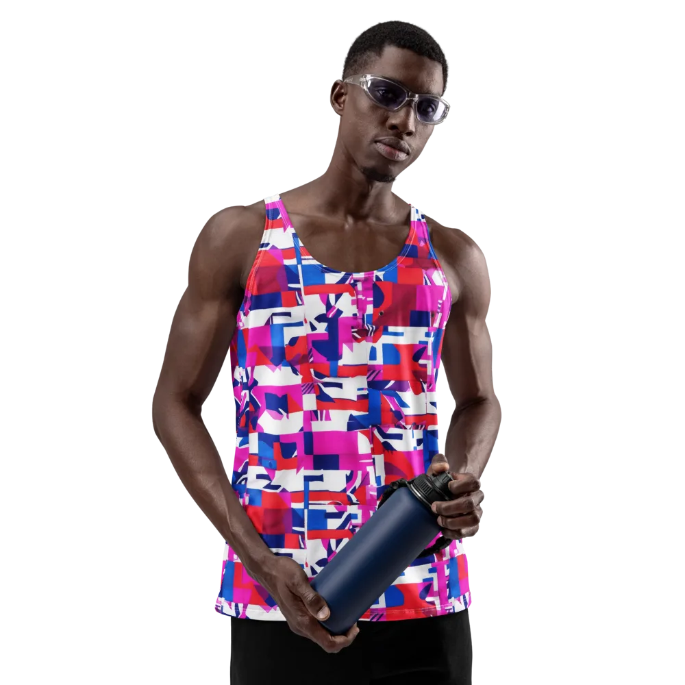 Hot Pink Geometry on Men's Tank Top — Front