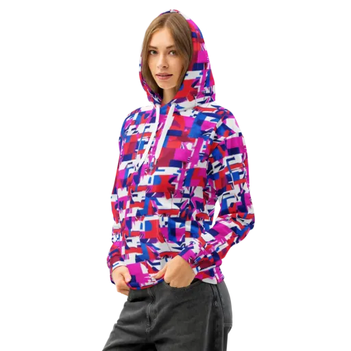 Hot Pink Geometry on a Cotton Hoodie