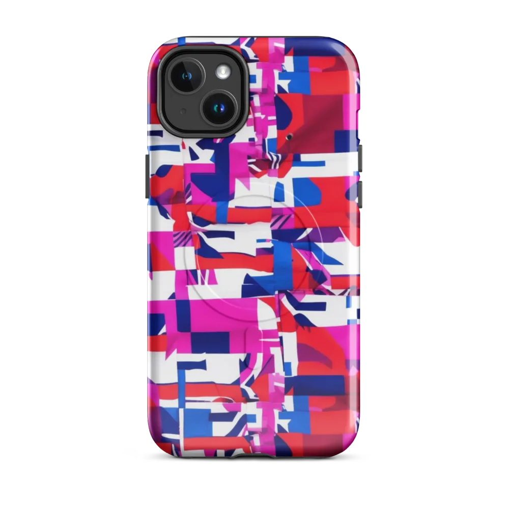 Hot Pink Geometry on MagSafe Tough Case for iPhone® — Front