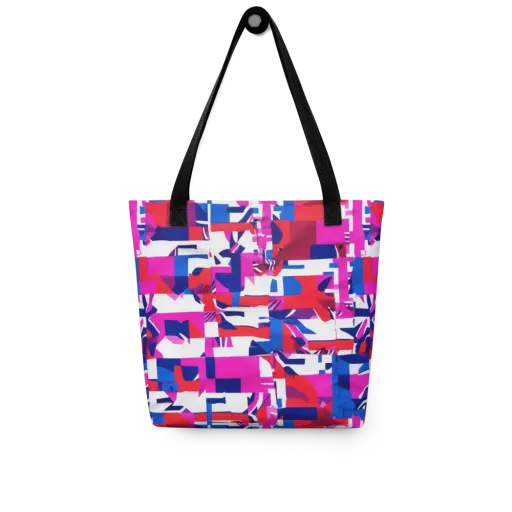 Hot Pink Geometry on a Tote Bag