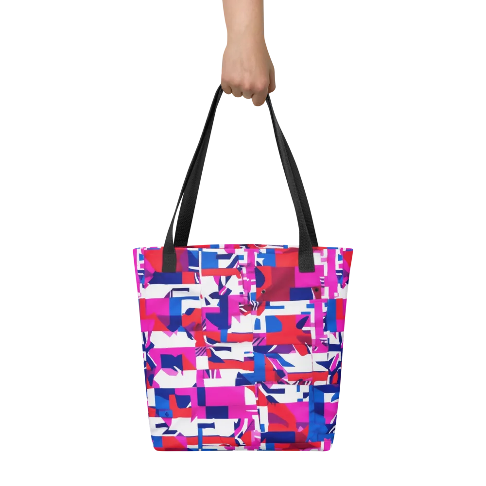 Hot Pink Geometry on Tote Bag — Front