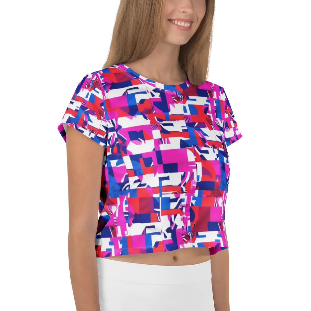 Hot Pink Geometry on Crop Tee — Right