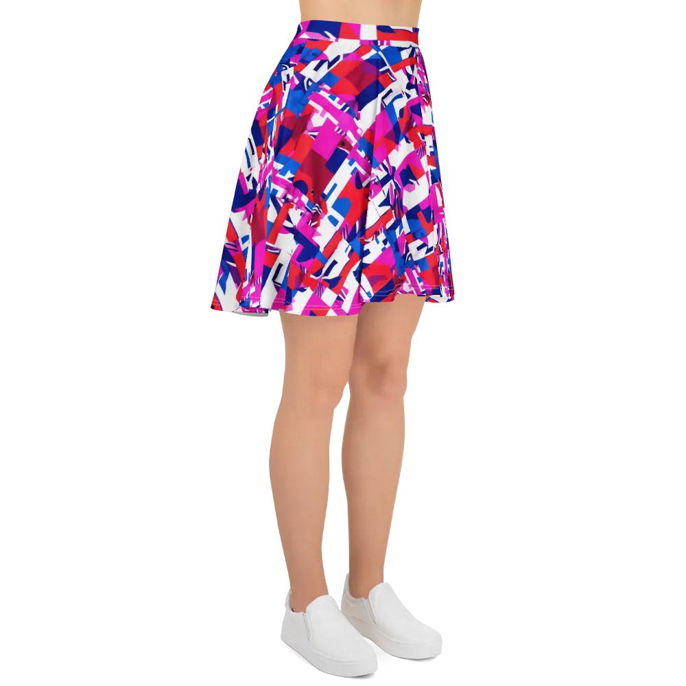 Hot Pink Geometry on Skater Skirt — Right