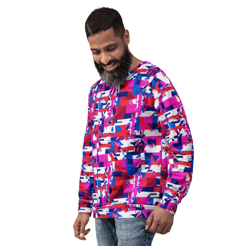 Hot Pink Geometry on Sweatshirt — Left Front