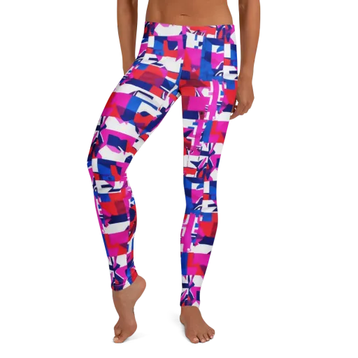 Hot Pink Geometry on a Leggings