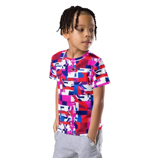 Hot Pink Geometry on a Kids Crew Neck T-Shirt