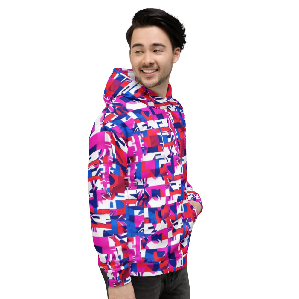 Hot Pink Geometry on Hoodie — Right
