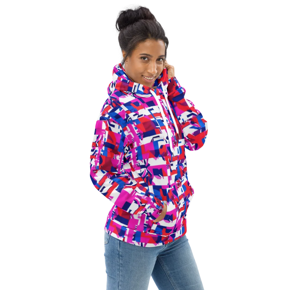 Hot Pink Geometry on Hoodie — Right