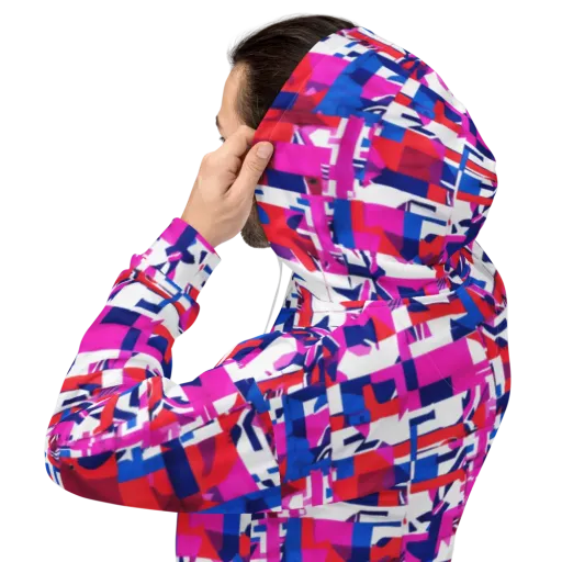 Hot Pink Geometry on a Hoodie