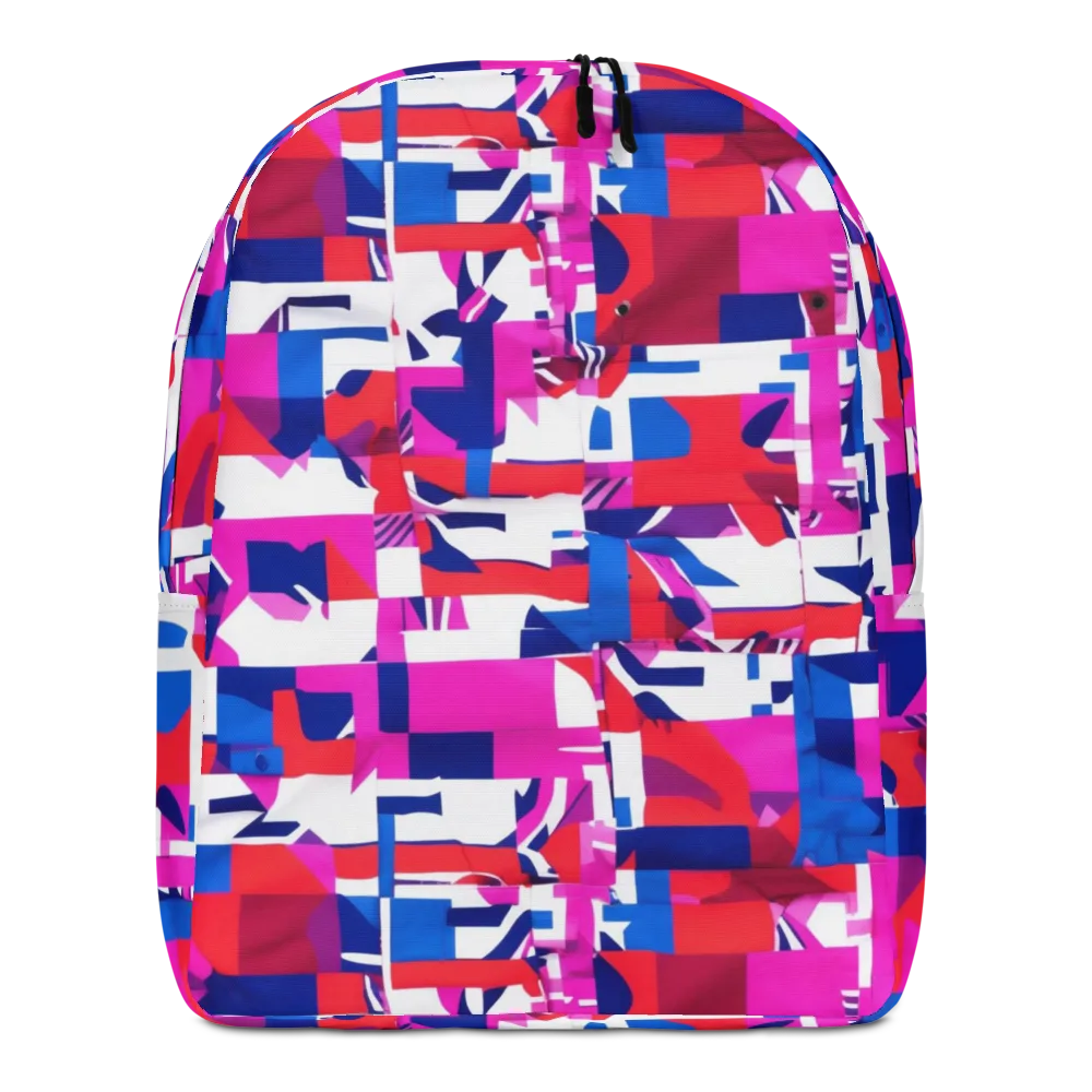 Hot Pink Geometry on Minimalist Backpack — Front
