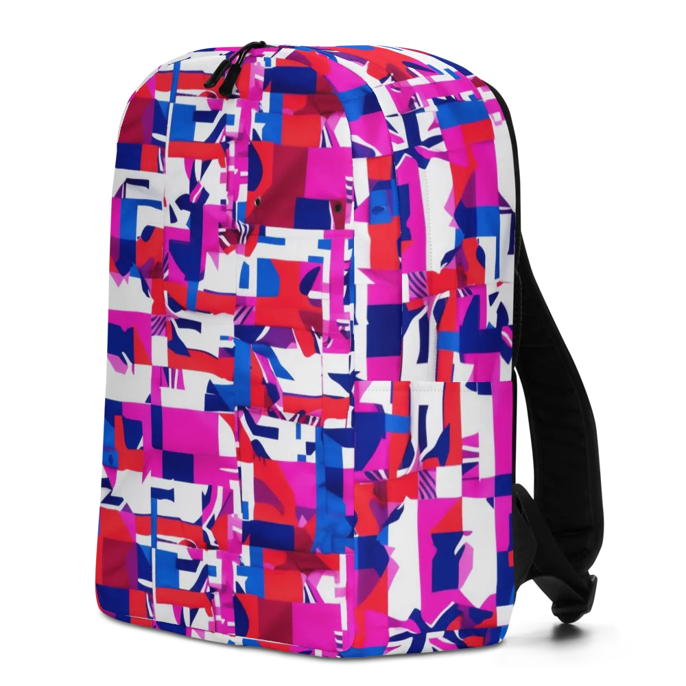 Hot Pink Geometry on Minimalist Backpack — Left