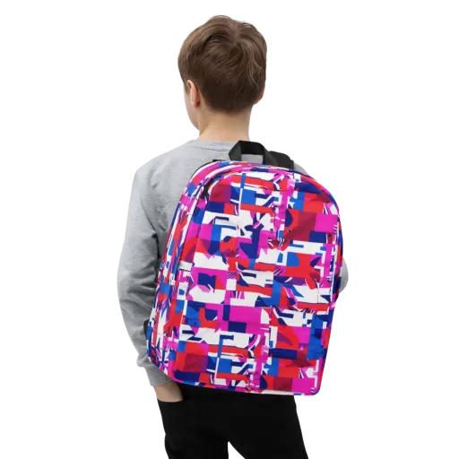 Hot Pink Geometry on a Minimalist Backpack