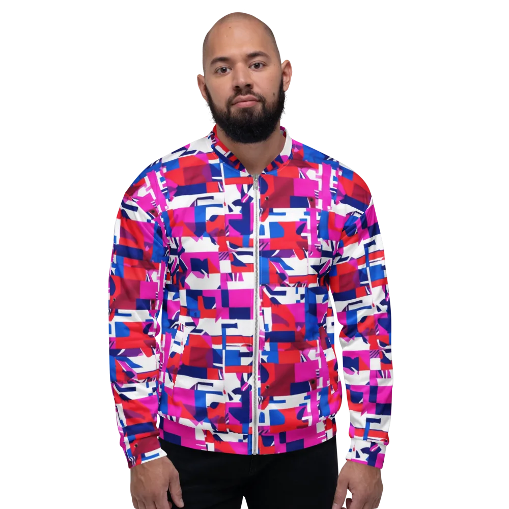 Hot Pink Geometry on Bomber Jacket — Front
