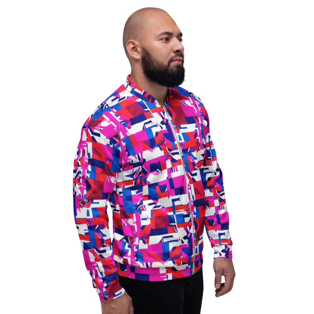 Hot Pink Geometry on Bomber Jacket — Right