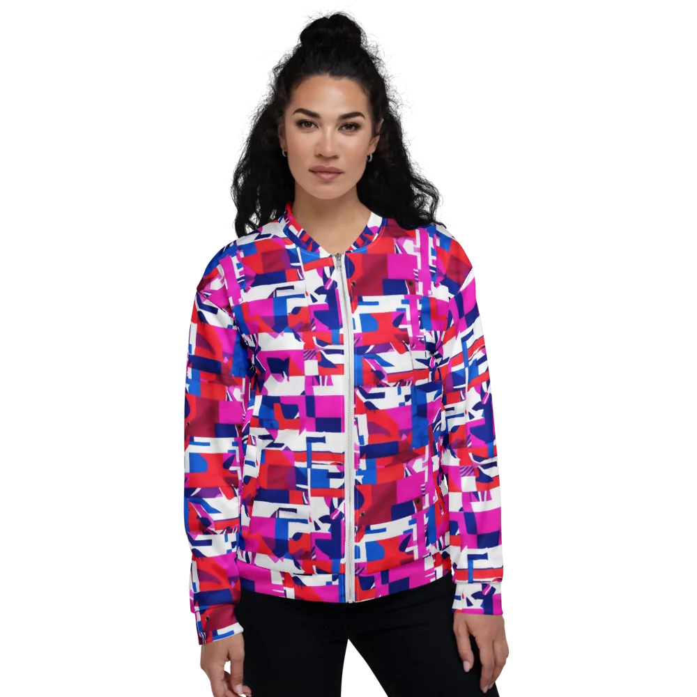 Hot Pink Geometry on Bomber Jacket — Front