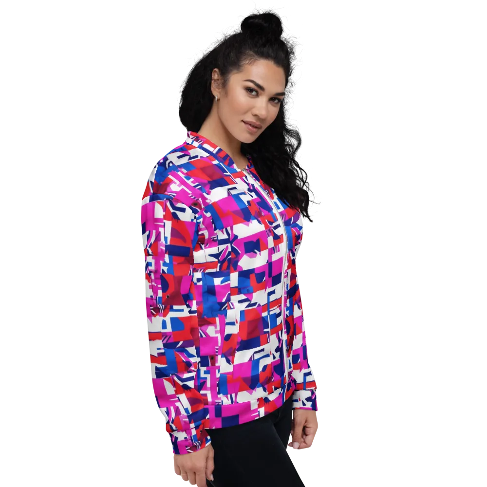 Hot Pink Geometry on Bomber Jacket — Right