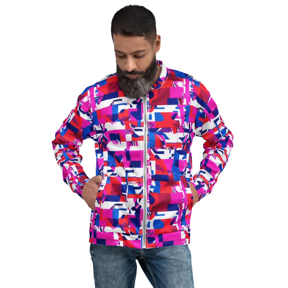 Hot Pink Geometry on Bomber Jacket — Front