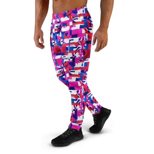 Hot Pink Geometry on a Men's Joggers