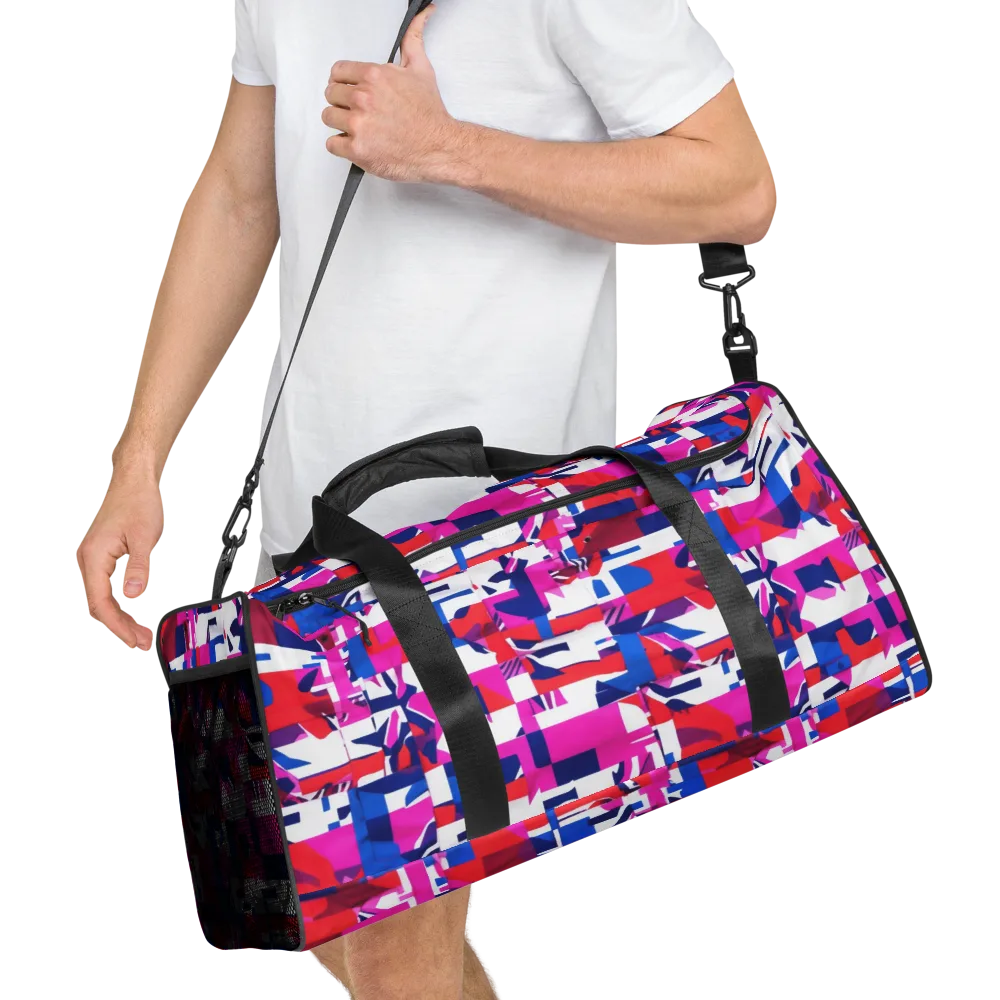 Hot Pink Geometry on Duffle Bag — Right Front