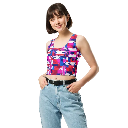Hot Pink Geometry on a Crop Top
