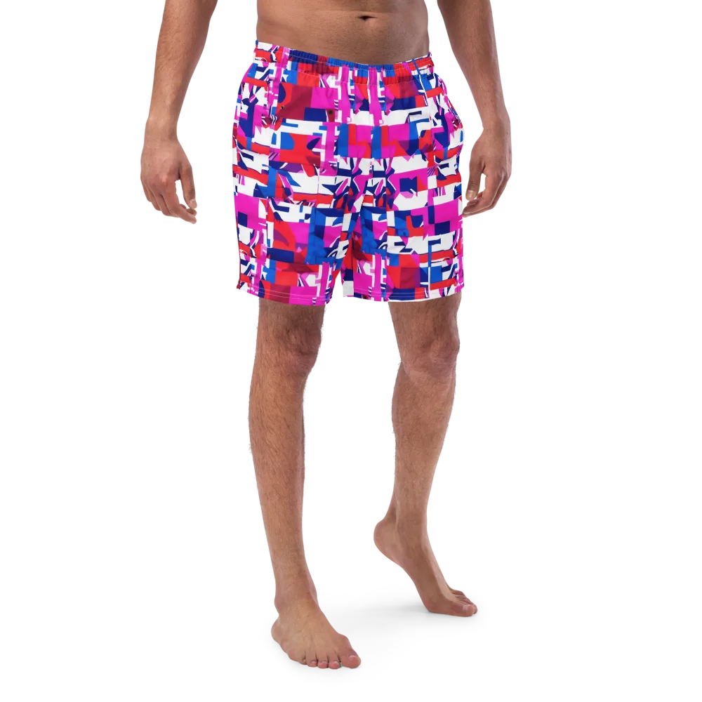 Hot Pink Geometry on Swim Trunks — Front