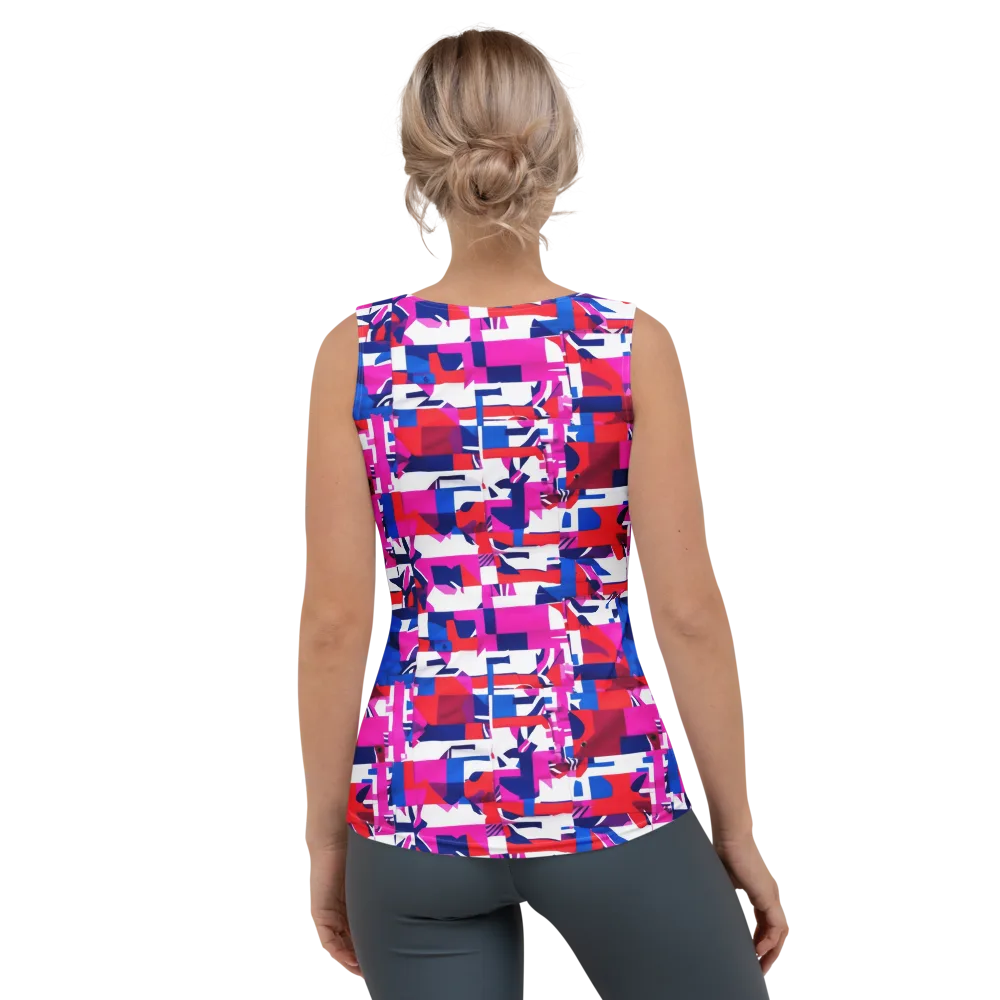 Hot Pink Geometry on Women's Tank Top — Back