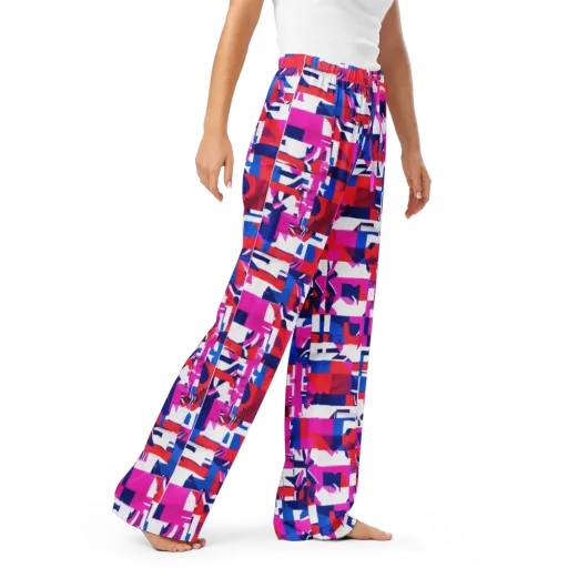 Hot Pink Geometry on a Women's Pajama Pants