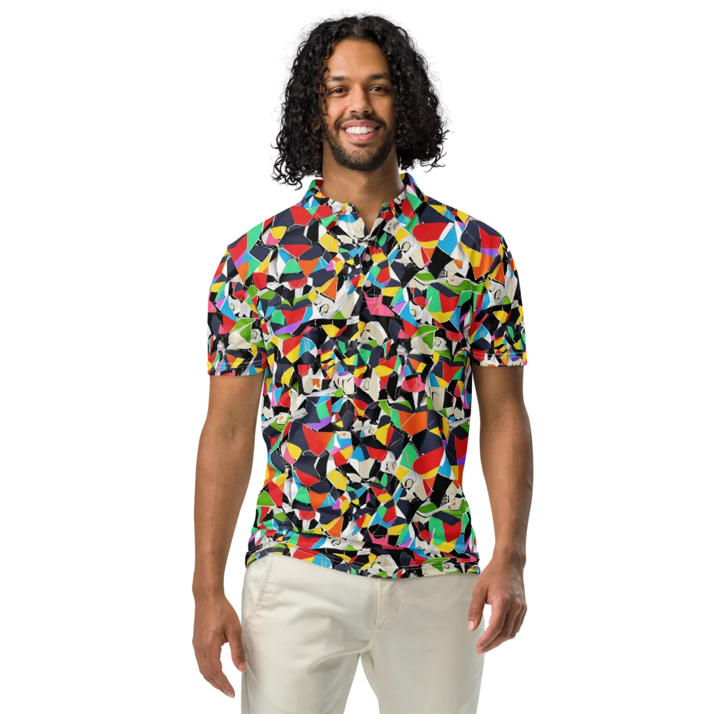 Patchwork Pulse on Men's Slim Fit Polo Shirt — Front