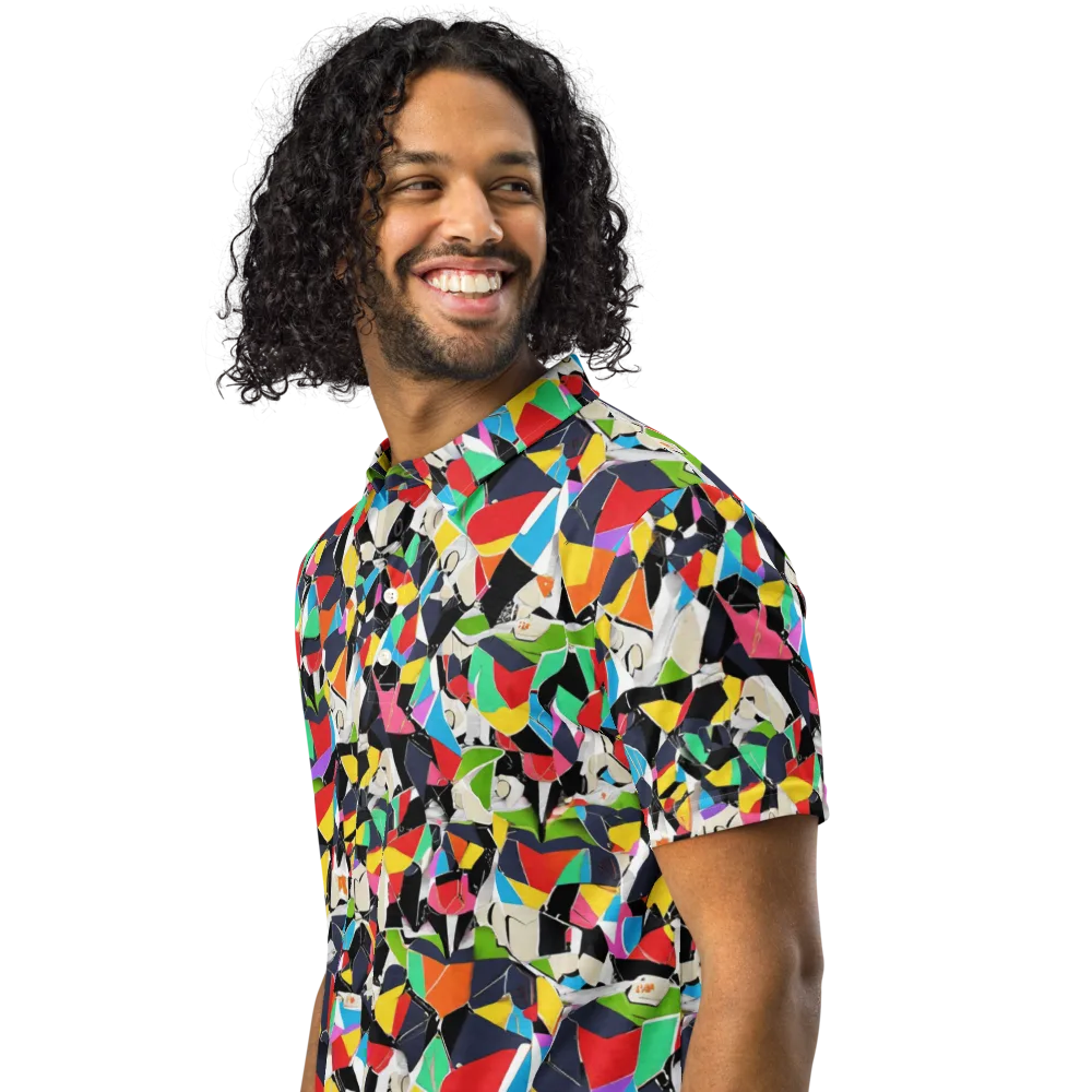 Patchwork Pulse on Men's Slim Fit Polo Shirt — Left Front