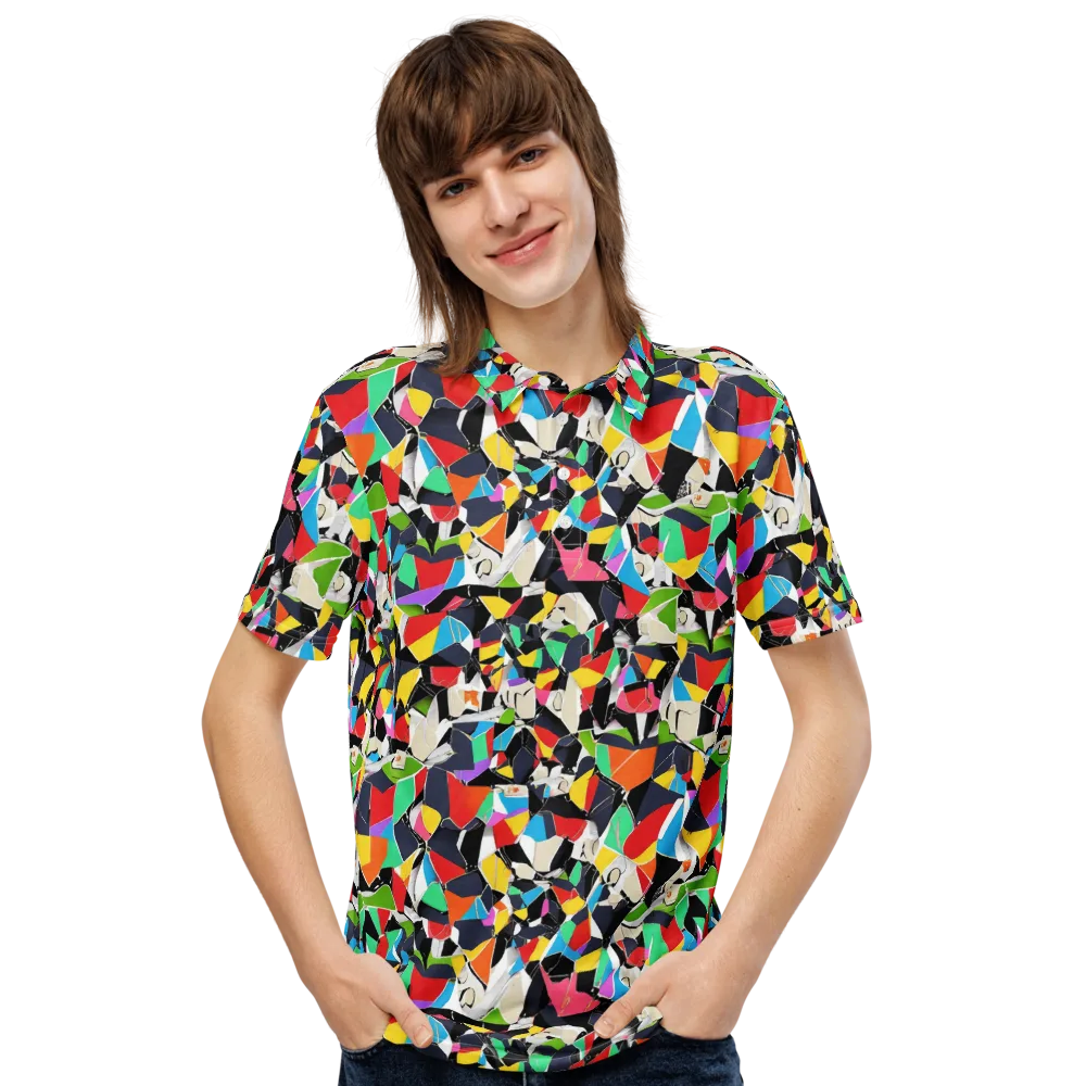 Patchwork Pulse on Men's Slim Fit Polo Shirt — Front