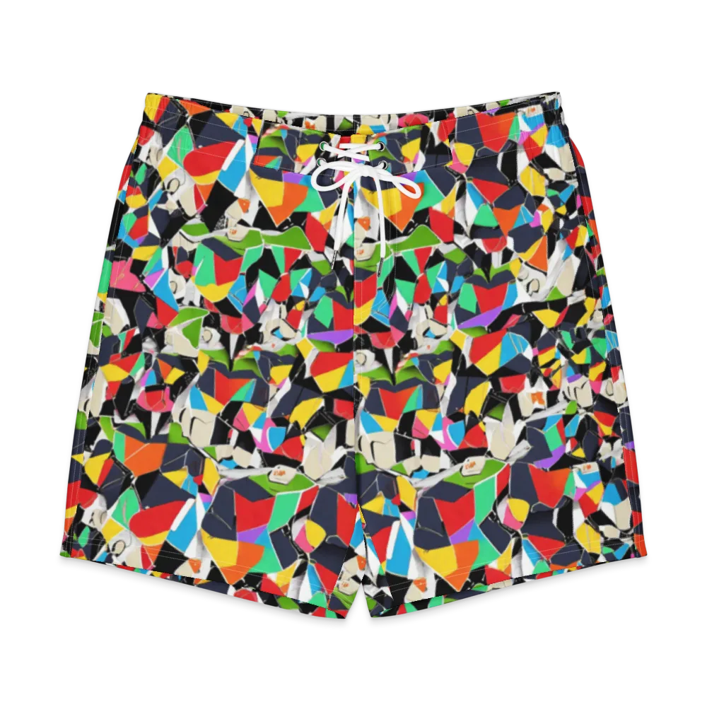 Patchwork Pulse on Men's Board Shorts — Front