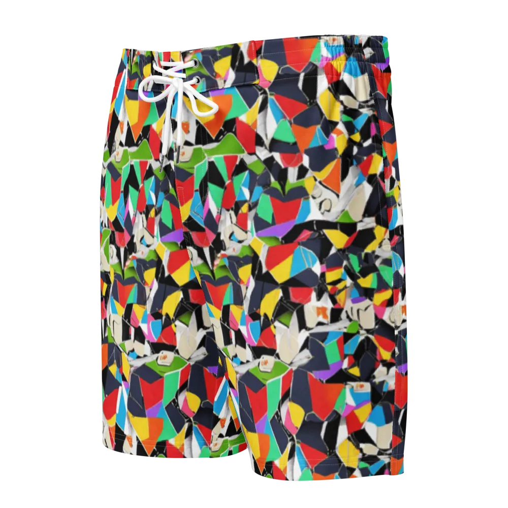 Patchwork Pulse on Men's Board Shorts — Front