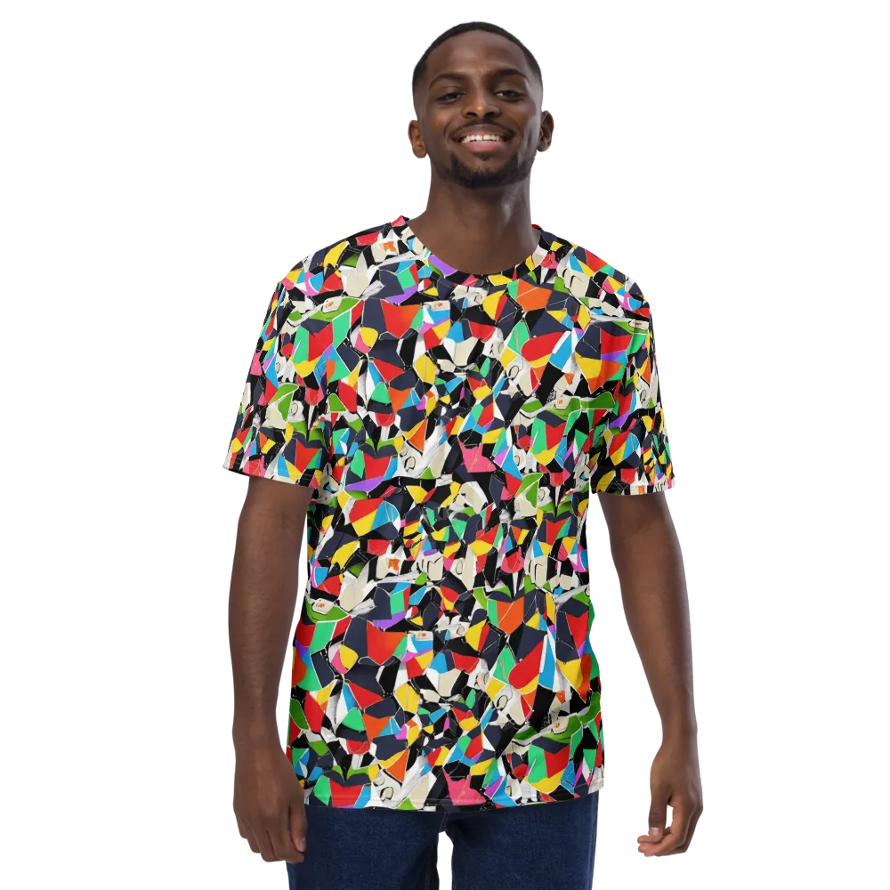 Patchwork Pulse on Men's Crew Neck T-Shirt — Front