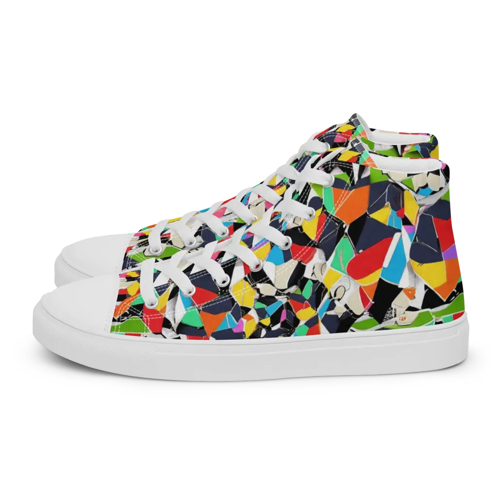 Patchwork Pulse on Women's High Top Canvas Shoes — Left