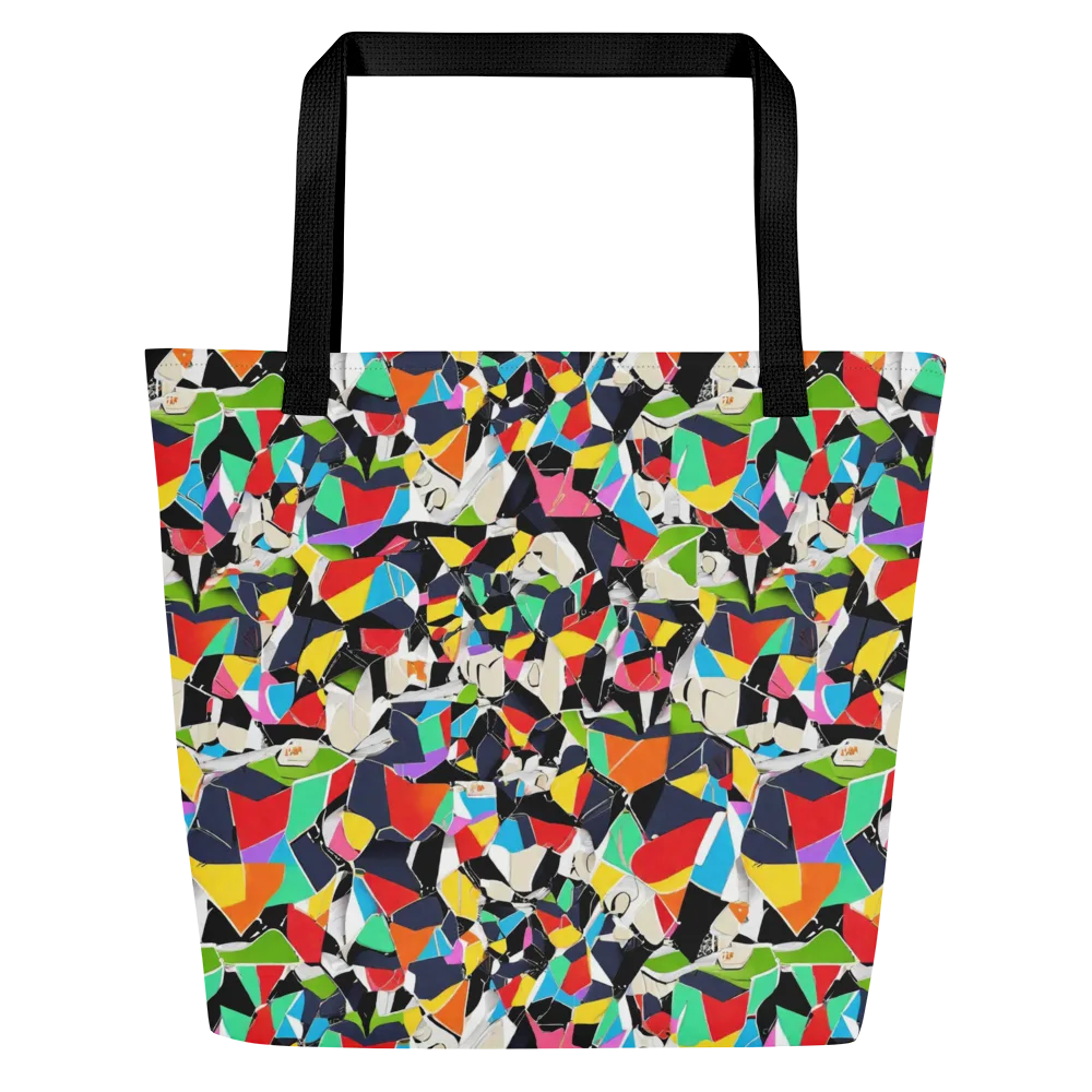 Patchwork Pulse on Large Tote Bag W/ Pocket — Front