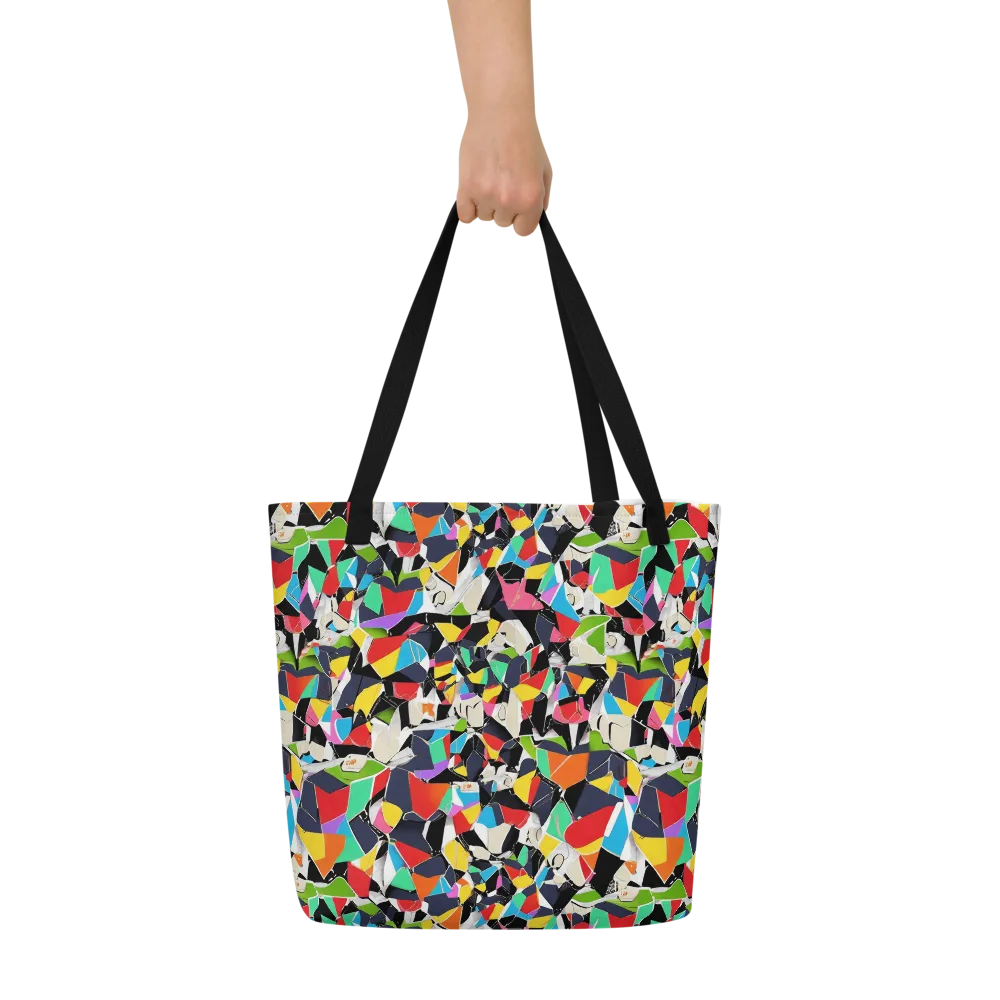 Patchwork Pulse on Large Tote Bag W/ Pocket — Front