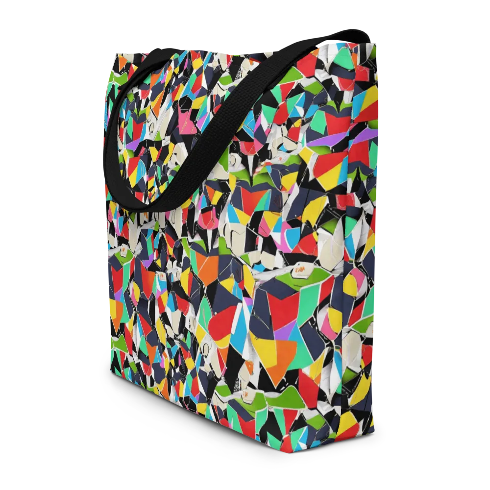 Patchwork Pulse on Large Tote Bag W/ Pocket — Front