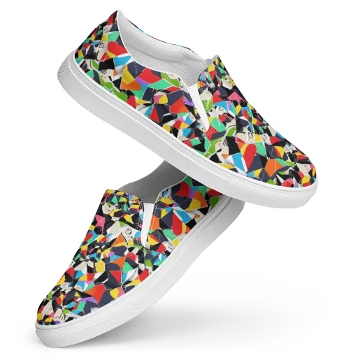 Patchwork Pulse on a Women's Slip-On Canvas Shoes