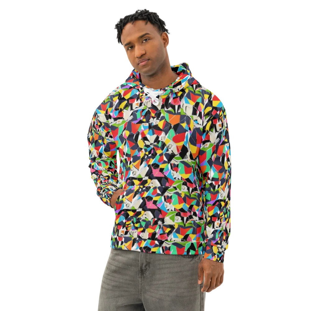 Patchwork Pulse on Cotton Hoodie — Left Front