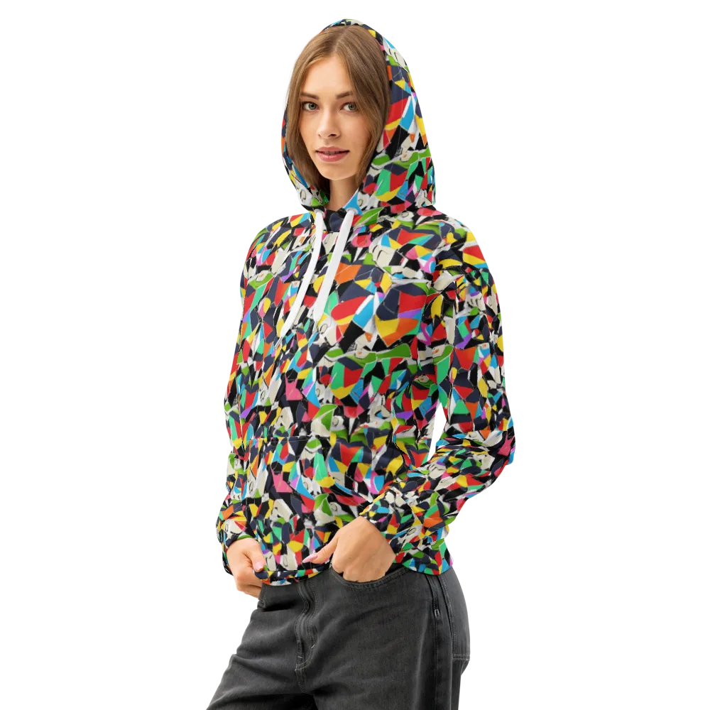 Patchwork Pulse on Cotton Hoodie — Left Front
