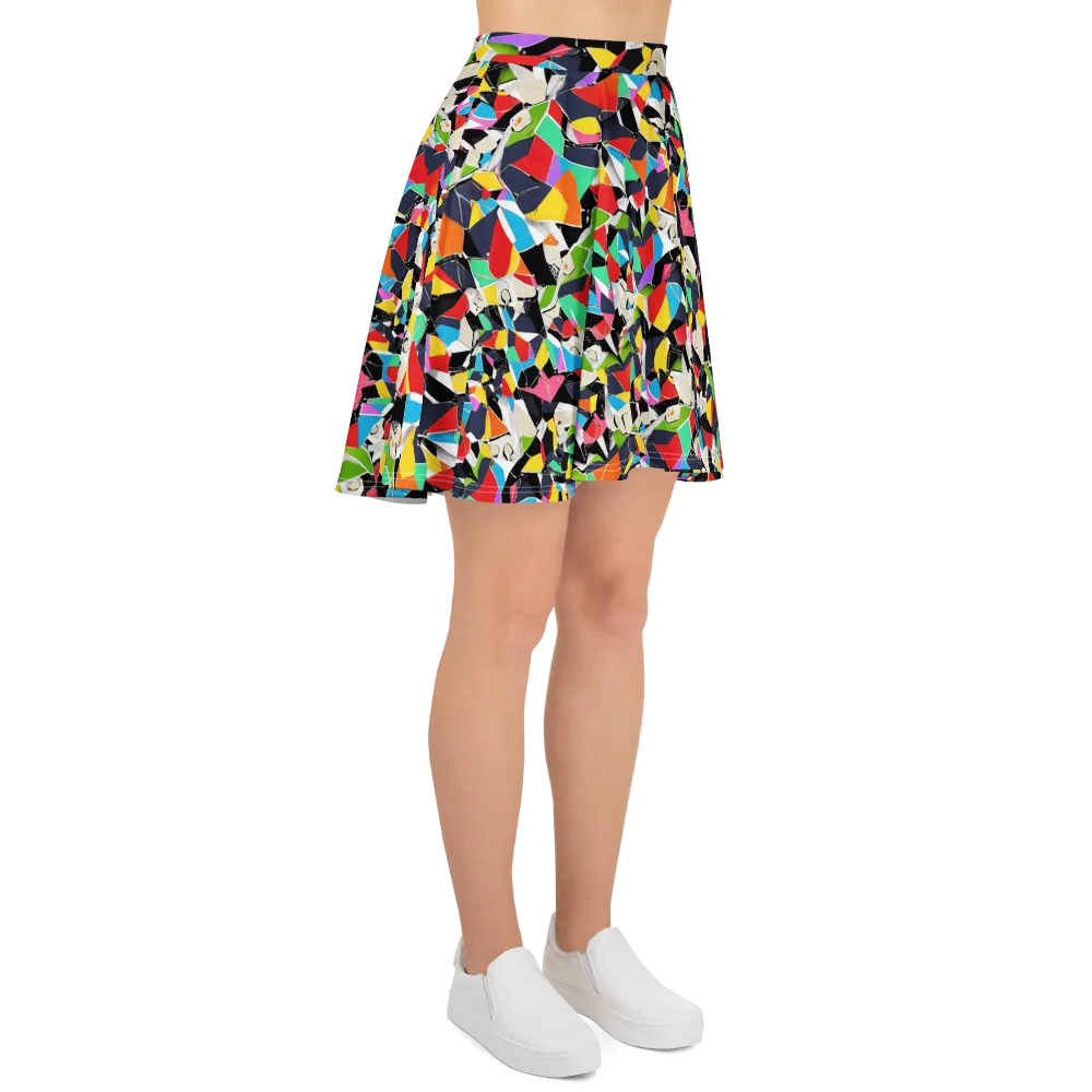 Patchwork Pulse on Skater Skirt — Right