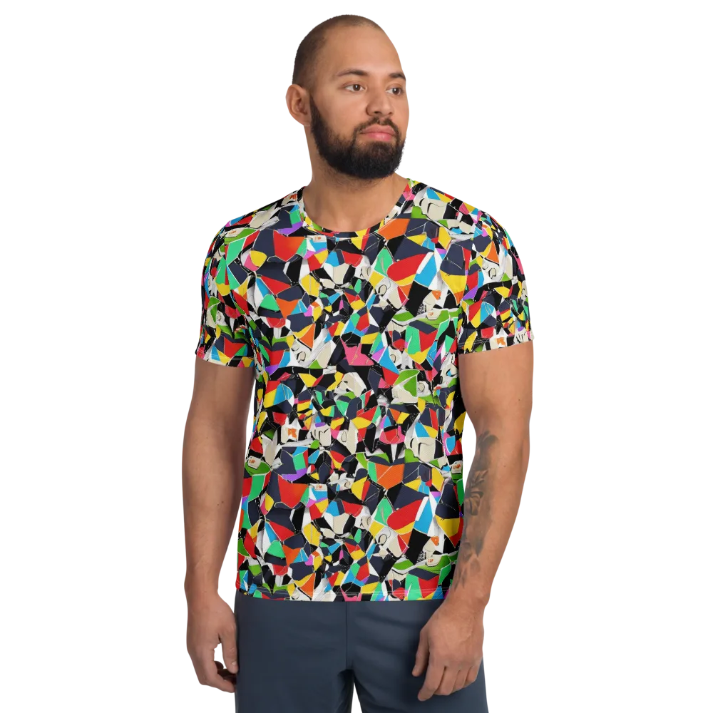 Patchwork Pulse on Men's Athletic T-Shirt — Front