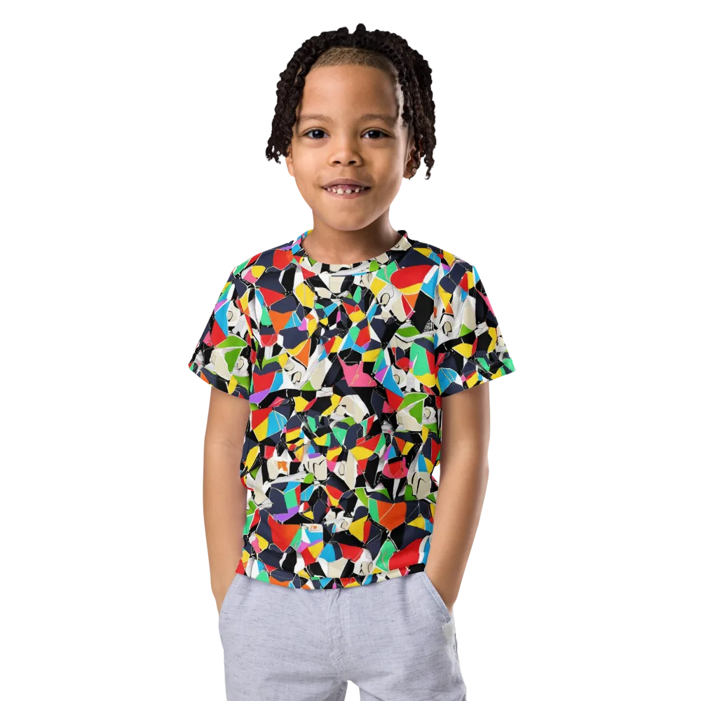Patchwork Pulse on Kids Crew Neck T-Shirt — Front