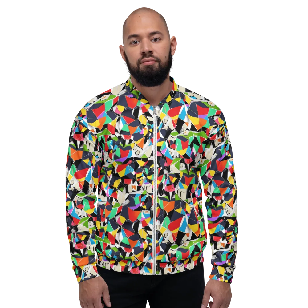 Patchwork Pulse on Bomber Jacket — Front