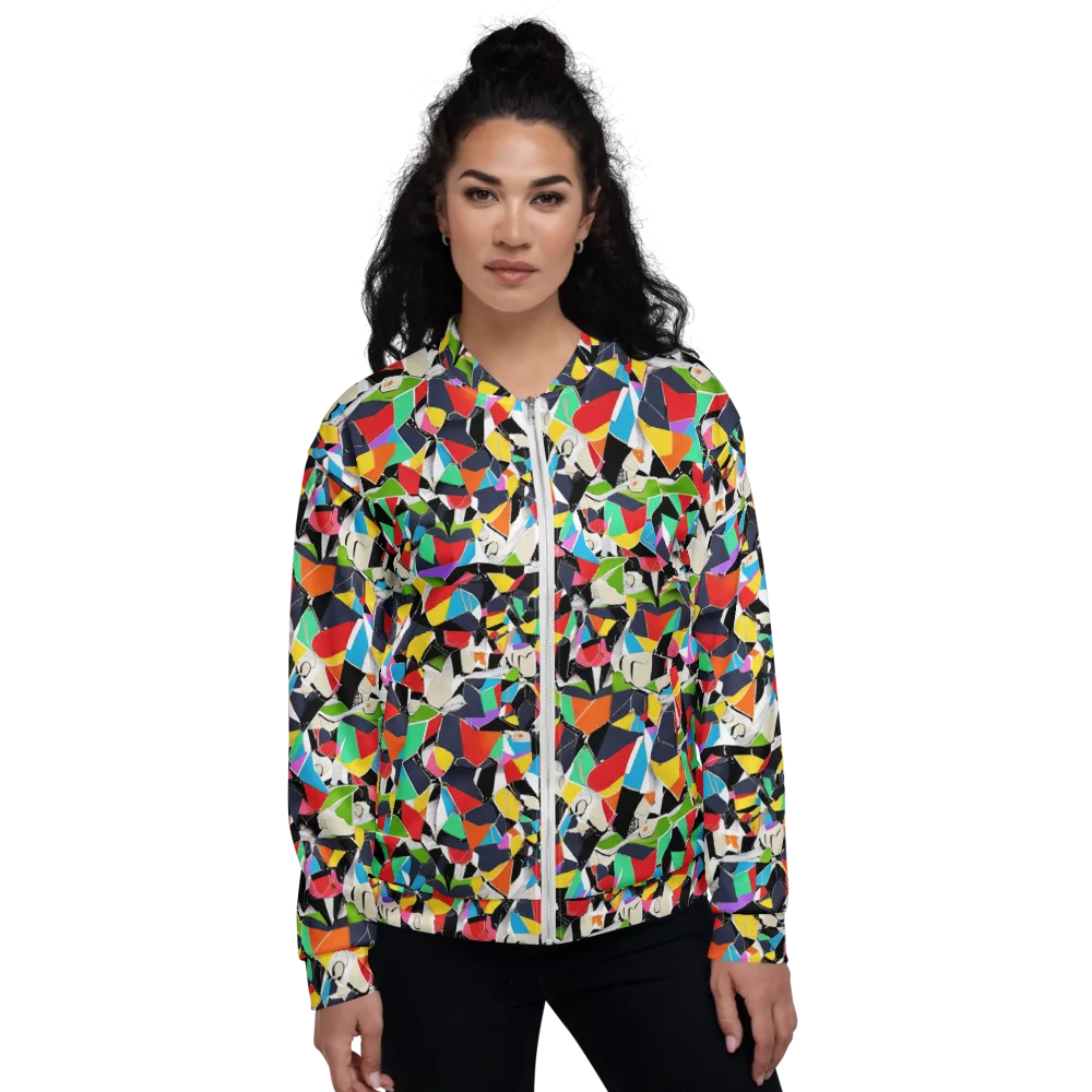 Patchwork Pulse on Bomber Jacket — Front