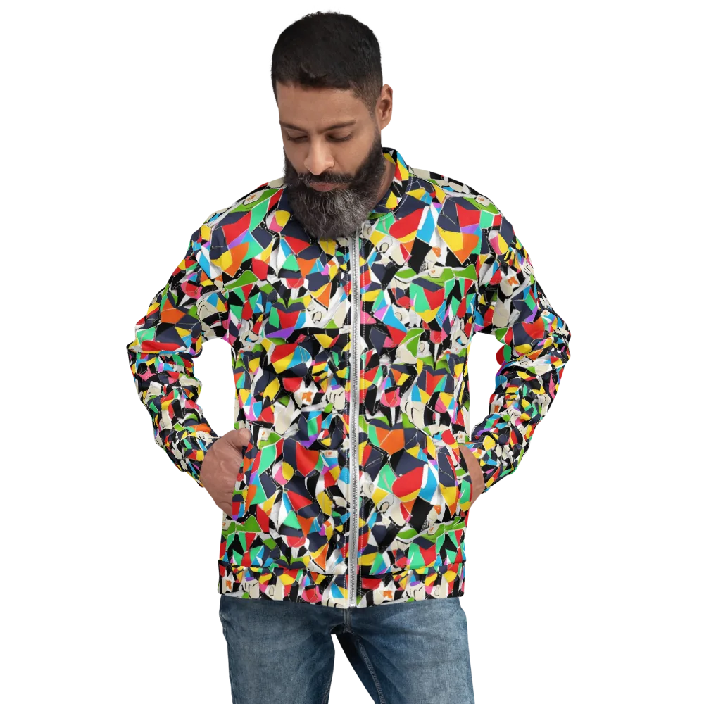 Patchwork Pulse on Bomber Jacket — Front