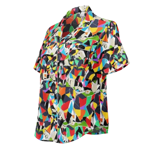 Patchwork Pulse on a Women's Short Sleeve Pajama Top