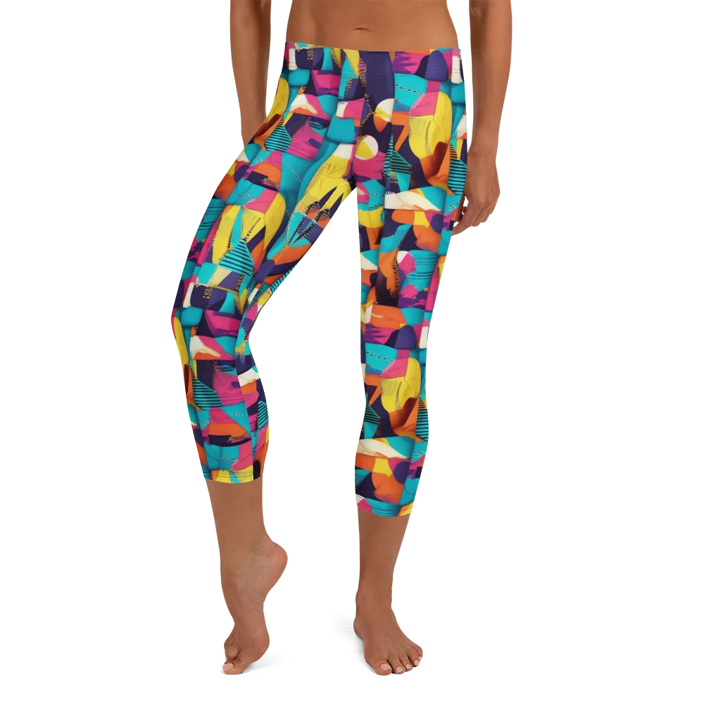 Runway Voltage on Capri Leggings — Front
