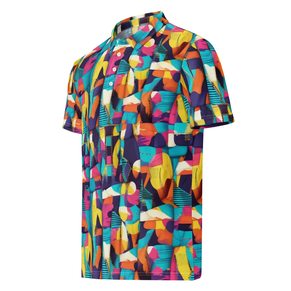Runway Voltage on Men's Slim Fit Polo Shirt — Left Front